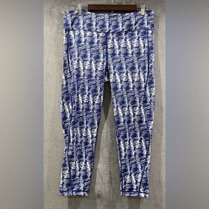 Vineyard Vines Performance Blue And White Cropped Leggings Women’s Size XL